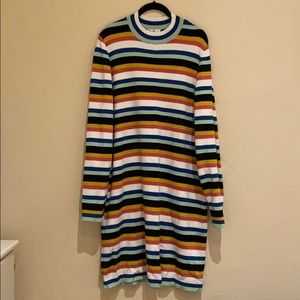 Multi-colored striped dress